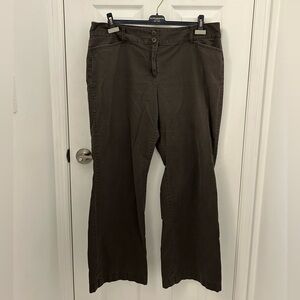 Ann Taylor Curvy Flared Brown Trouser Pants, Sz 16